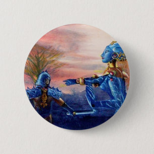BADGE ROND 5 CM SAINT GEORGE ET ALIEN DRAGON
