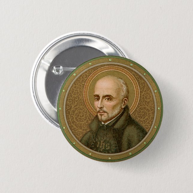Badge Rond 5 Cm Saint Ignace Loyola (BK 050) (Devant & derrière)