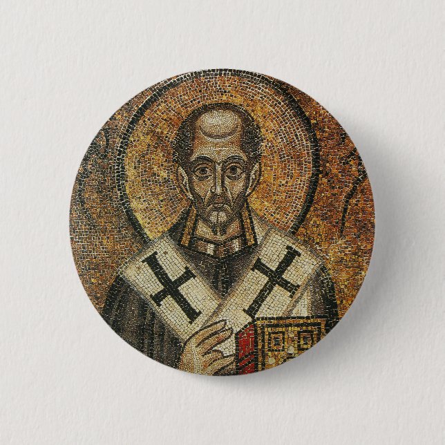 Badge Rond 5 Cm Saint Jean Chrysostome archevêque de Constantinopl (Devant)