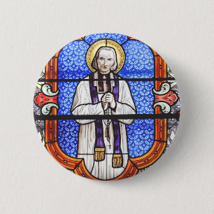 Badge Rond 5 Cm Saint Jean Vianney Guide de l'âme Premium Impressi