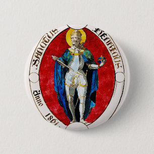 Badge Rond 5 Cm Saint Louis IX Roi de France