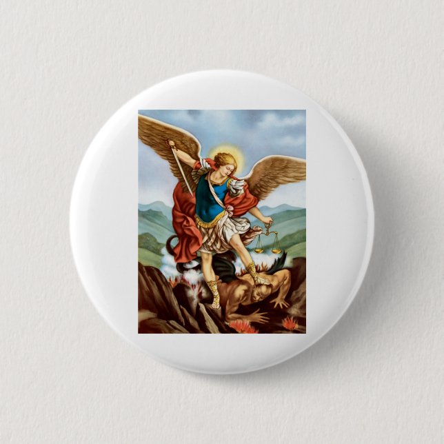 Badge Rond 5 Cm Saint Michel l'Archange (Devant)