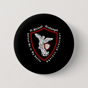 Badge Rond 5 Cm Saint Michel L'Archange M'Aide Contre Heimerhe