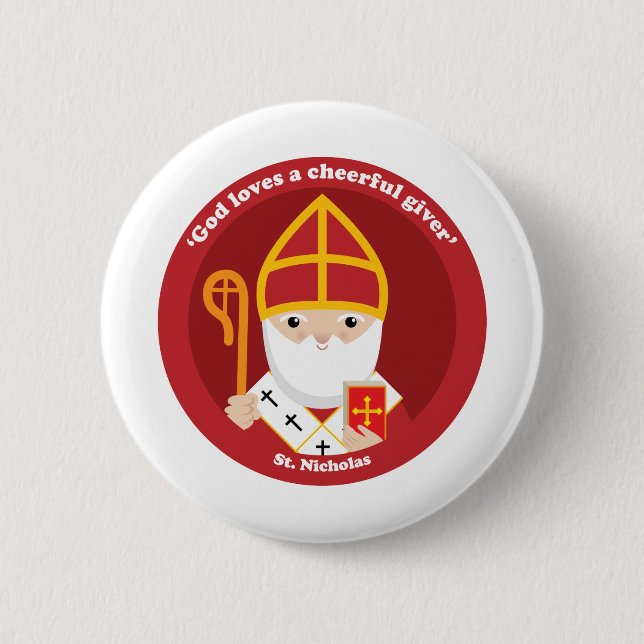 Badge Rond 5 Cm Saint Nicolas (Devant)