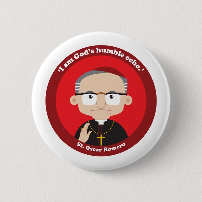 Badge Rond 5 Cm Saint Oscar Romero (Devant)