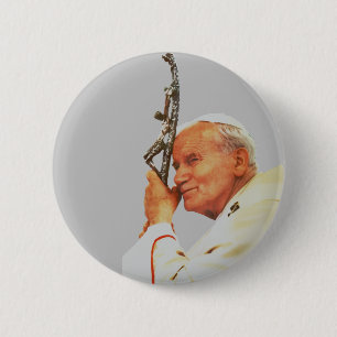 Badge Rond 5 Cm Saint-Pape Jean-Paul II 