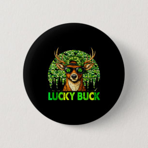 Badge Rond 5 Cm Saint-Patrick chanceux vintage trèfle camouflage c