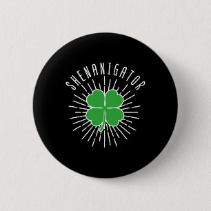 Badge Rond 5 Cm Saint Patrick Day Irlande Green Shamrock Irish She