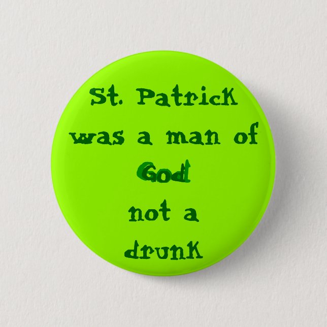 Badge Rond 5 Cm Saint Patrick Homme de Dieu (Devant)