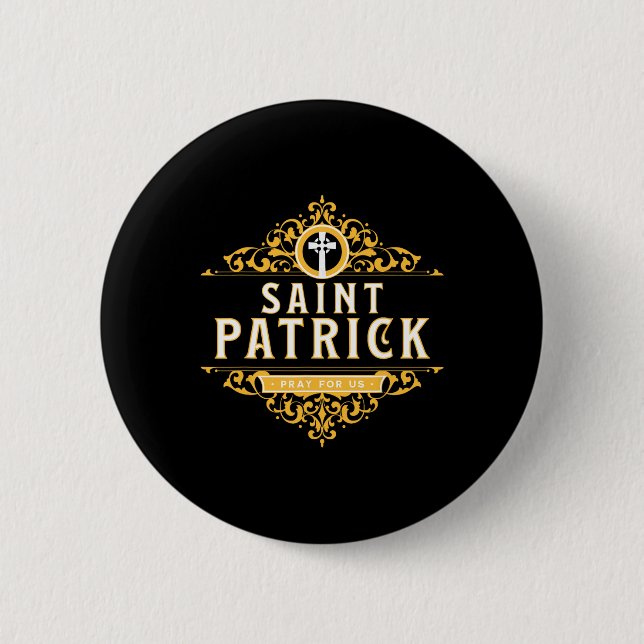 Badge Rond 5 Cm Saint Patricks Day Priez Pour Nous St Patrick's Ca (Devant)