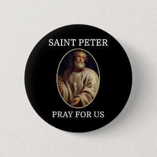 Badge Rond 5 Cm Saint Pierre Pape catholique Saint Tee Pape chréti
