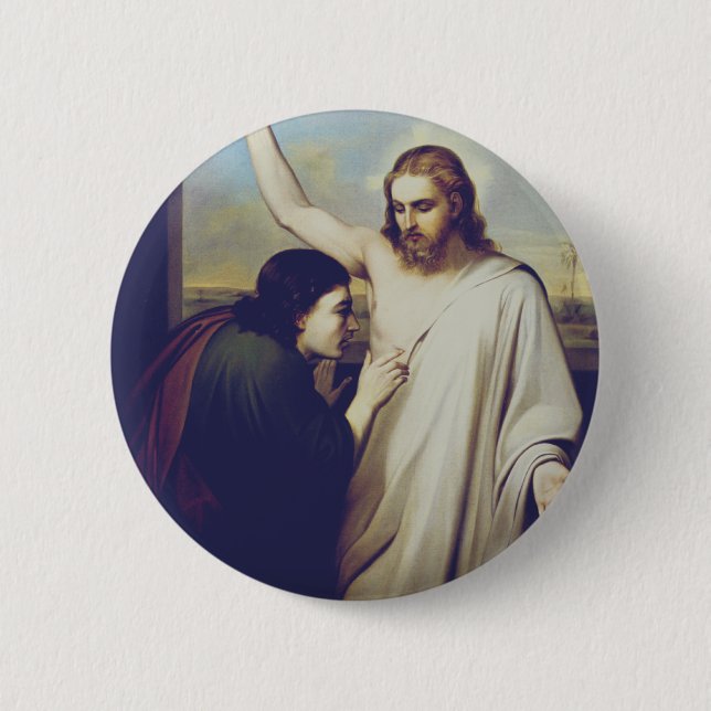 Badge Rond 5 Cm Saint Thomas doutant par Silvestro Lega (Devant)