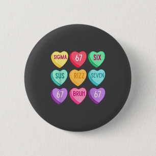 Badge Rond 5 Cm Saint-Valentin 67 Meme Six Sept Cœur Enfants 6 7 B