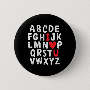 Badge Rond 5 Cm Saint Valentin Alphabet Abc Enseignants Garçons Dr