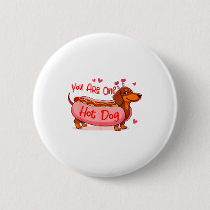 Badge Rond 5 Cm Saint-Valentin Amoureux de Teckel Maman Wiener Vou