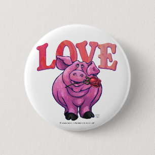 Badge Rond 5 Cm Saint Valentin au cochon