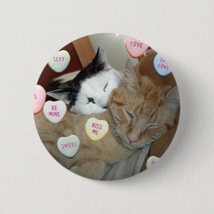 Badge Rond 5 Cm Saint Valentin Chatons
