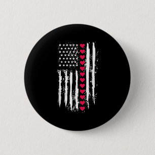 Badge Rond 5 Cm Saint Valentin Coeurs rouges États-Unis Amérique