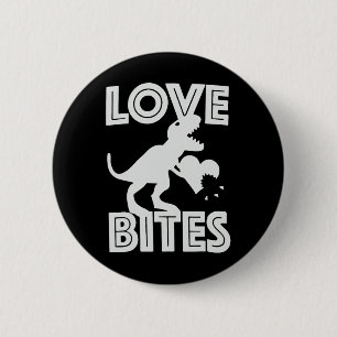 Badge Rond 5 Cm Saint-Valentin des dinosaures mordus d'amour