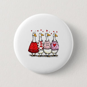 Badge Rond 5 Cm Saint-Valentin drôle de l'oie sotte Tendance Saint