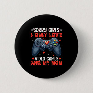 Badge Rond 5 Cm Saint-Valentin Garçons Enfants Fils Jeux Vidéo Drô
