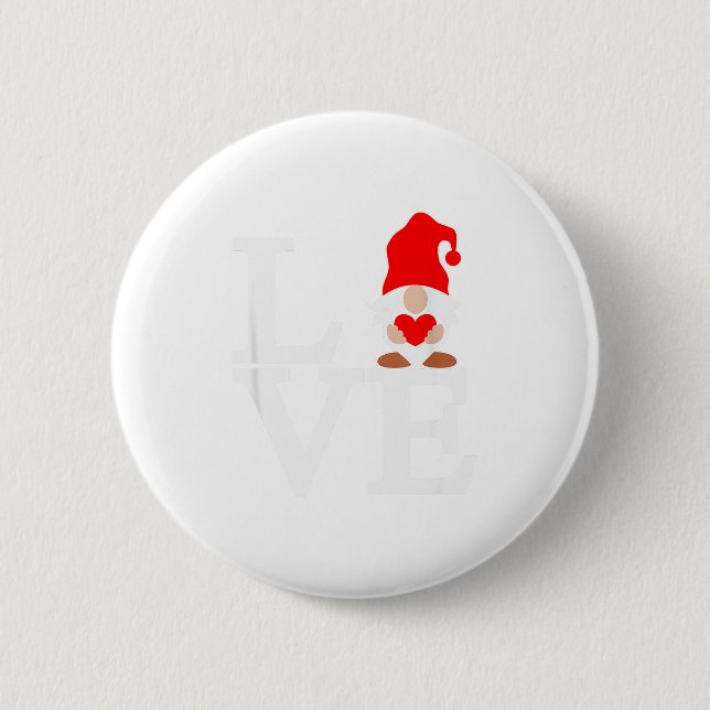 Badge Rond 5 Cm Saint-Valentin Gnome Amour (Devant)