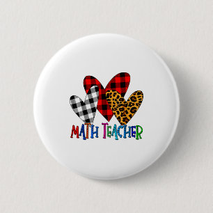 Badge Rond 5 Cm Saint-Valentin Léopard Prof de Maths Tartan Buffal