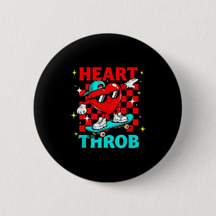 Badge Rond 5 Cm Saint-Valentin Rétro Groovy Heart Throb Tout-Petit