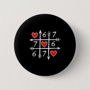 Badge Rond 5 Cm Saint-Valentin Six Sept 67 Mème 6 7 Cœur Garçons G