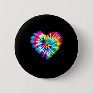 Badge Rond 5 Cm Saint-Valentin Tie-Dye Cœurs Colorés Jour Hommes F