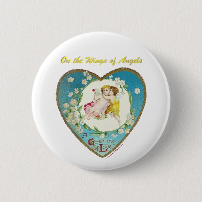 Badge Rond 5 Cm Saint-Valentin victorien sur les anges des cadeaux (Devant)