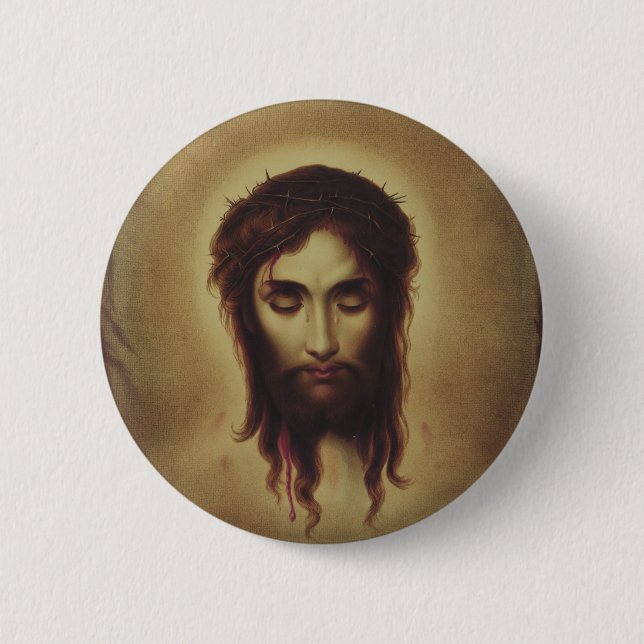 Badge Rond 5 Cm Saint Visage de Jésus-Christ (Devant)
