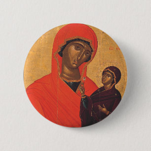 Badge Rond 5 Cm Sainte Anne avec la Vierge Marie