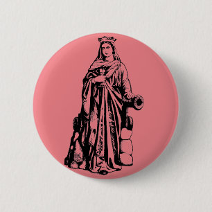 Badge Rond 5 Cm Sainte-Barbe Vierge et martyre