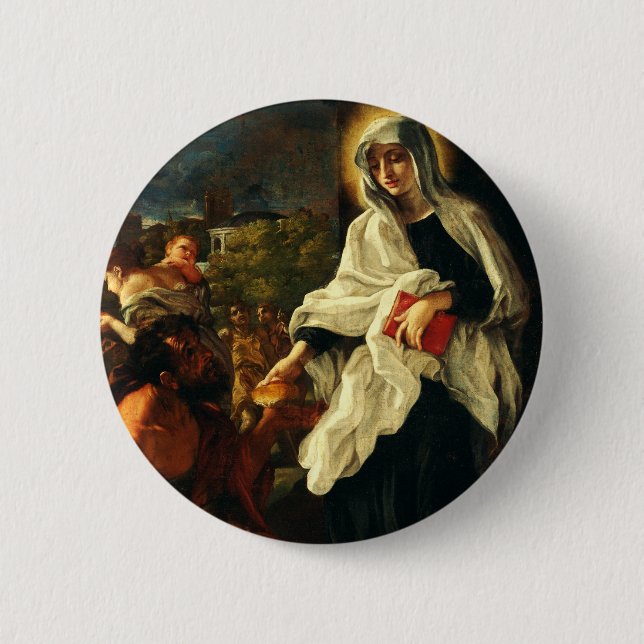 Badge Rond 5 Cm Sainte Françoise de Rome (Devant)