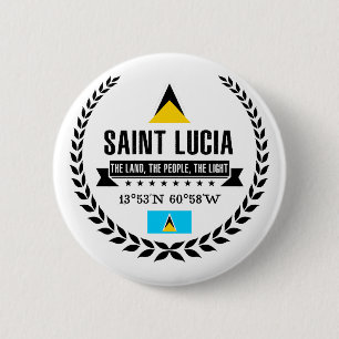 Badge Rond 5 Cm Sainte-Lucie