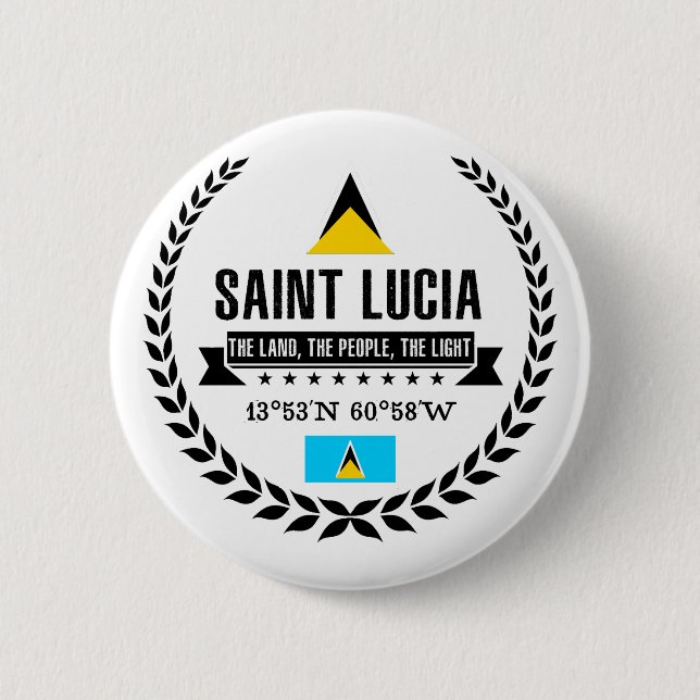 Badge Rond 5 Cm Sainte-Lucie (Devant)