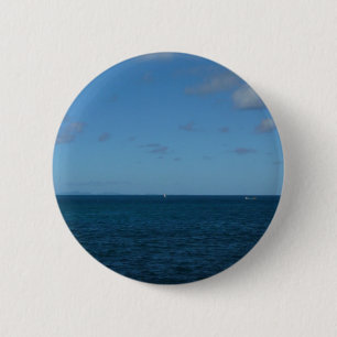 Badge Rond 5 Cm Sainte-Lucie Horizon Océan Bleu