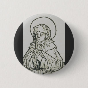 Badge Rond 5 Cm Sainte Monique mère d'Augustin d'Hippone