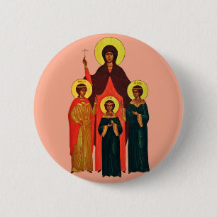 Badge Rond 5 Cm Sainte Sophie et ses filles les vertus éternelles