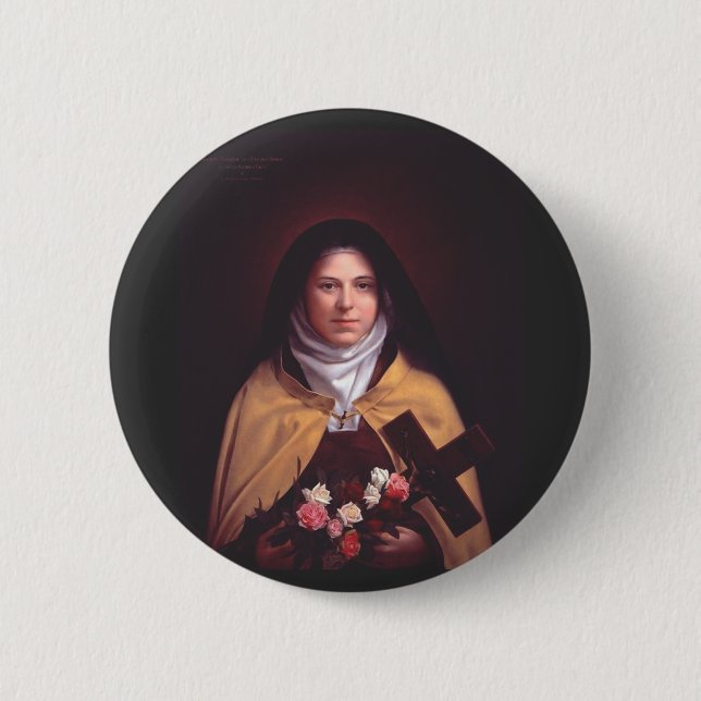 Badge Rond 5 Cm Sainte Thérèse de Lisieux (Devant)