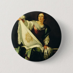 Badge Rond 5 Cm Sainte Véronique Art Le Miracle du Saint Visage