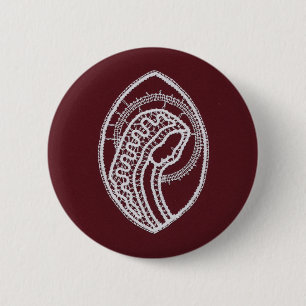 Badge Rond 5 Cm Sainte Vierge Marie, dentelle