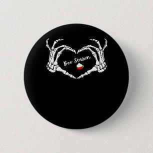 Badge Rond 5 Cm Saison classique Skeleton Hand Heart