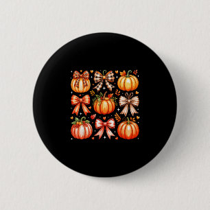 Badge Rond 5 Cm Saison de citrouille Action de grâce Coquette Arc