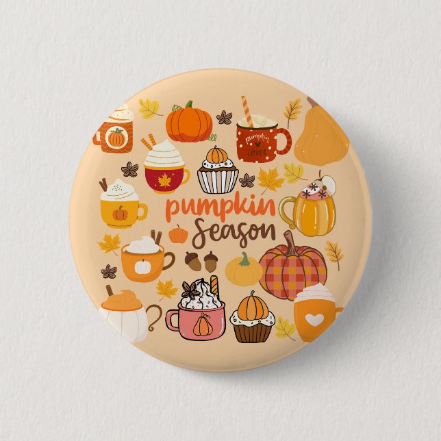 Badge Rond 5 Cm Saison de la citrouille épicée (Devant)