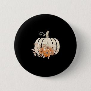 Badge Rond 5 Cm Saison de la citrouille Fleur sauvage d'Action de