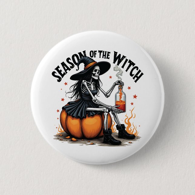 Badge Rond 5 Cm Saison De La Sorcière Éffrayante Hallowee Wtich (Devant)