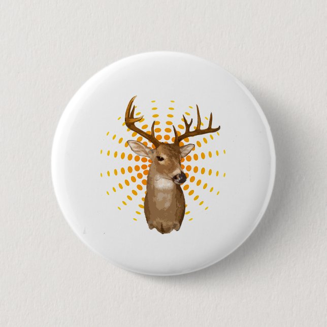 Badge Rond 5 Cm saison des cerfs (Devant)