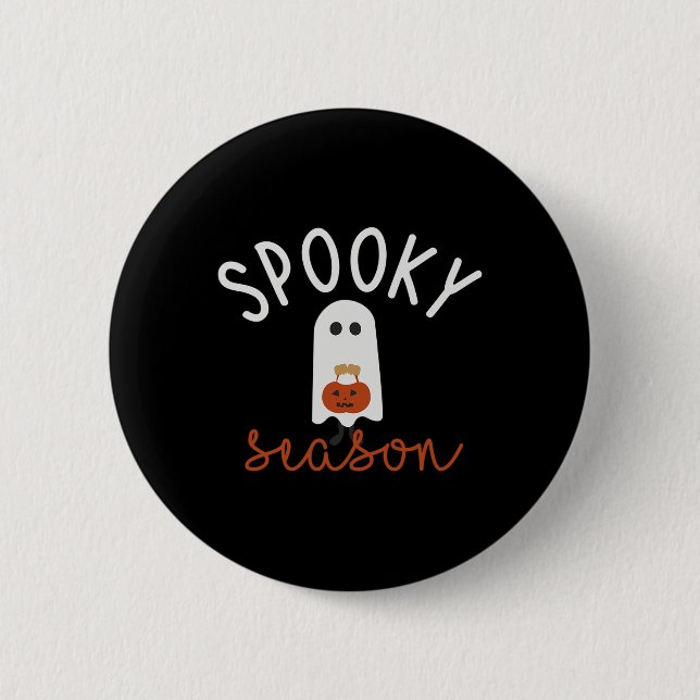 Badge Rond 5 Cm Saison éffrayante Ghost Fun mignon Costume Hallowe (Devant)